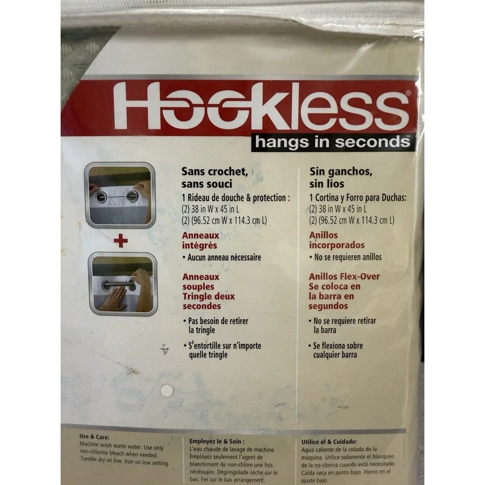 Hookless Hang In Seconds Sage Green Waffle Window Curtain 2 Panels 38x45 NEW!